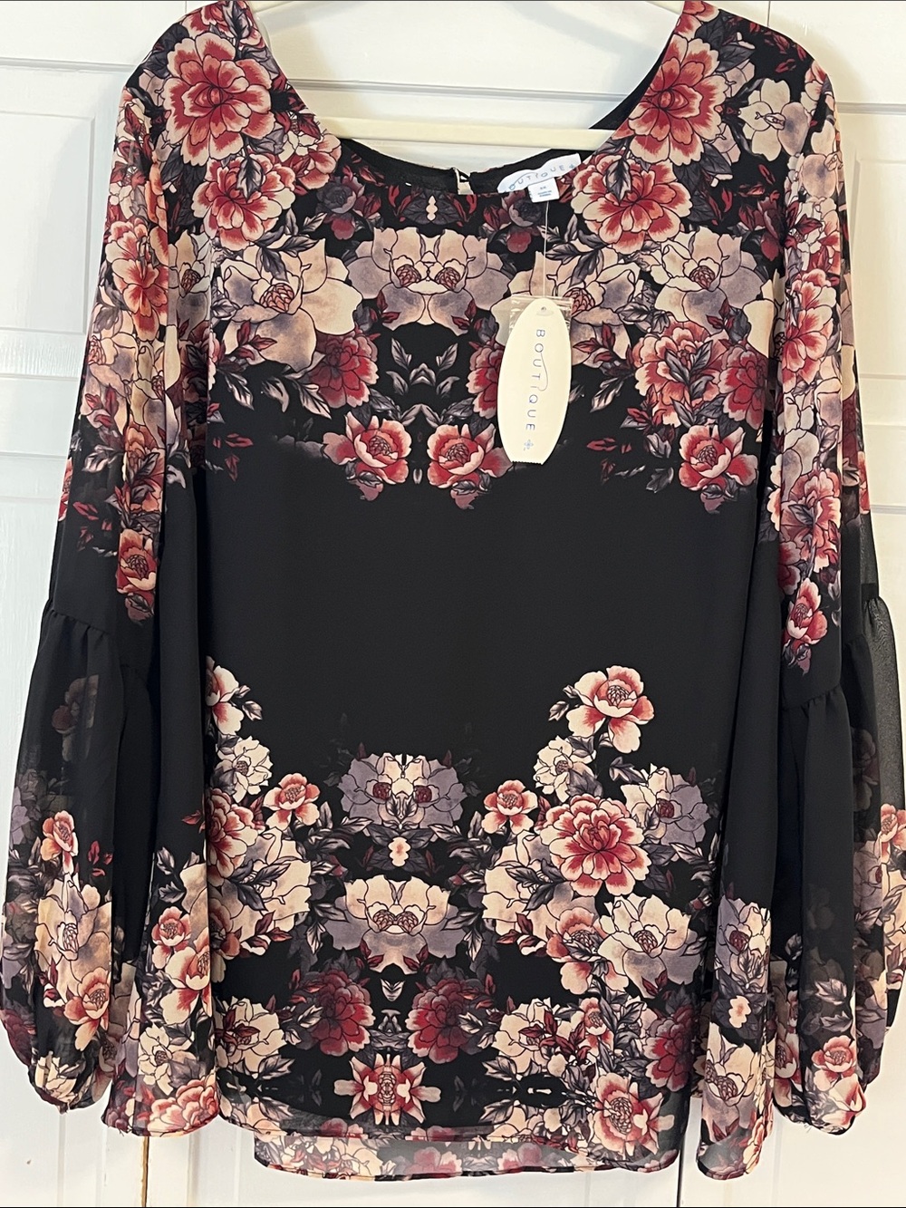 Boutique Black Floral Blouse NWT Size 3X